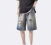 Ripped Denim Shorts Men's Summer Thin American High Street Trendy Brand Wear Straight-leg Pants Ruffian Handsome Casual Five-point Pants_mkmklike.com