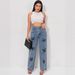 Vintage Floral Print Wide Leg Jeans For Women - High Waisted Relaxed Fit Denim Pants With Retro Street Style_mkmklike.com