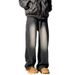 Autumn And Winter Velvet Jeans Men's American Retro Washed Casual Pants Loose Straight Wide-leg Thermal Trousers_mkmklike.com