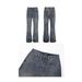 WHOOWAP Vintage Washed Flared Jeans Distressed Details Classic Blue 90s Retro Streetwear Denim S-L 95% Cotton_mkmklike.com