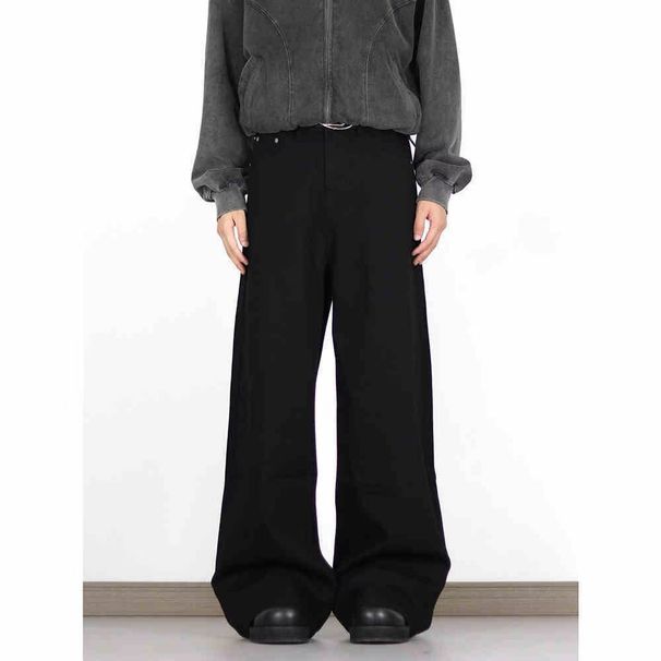 Old Retro Jeans Men's Loose And Thin High-waisted Niche Wide-leg Trousers_mkmklike.com