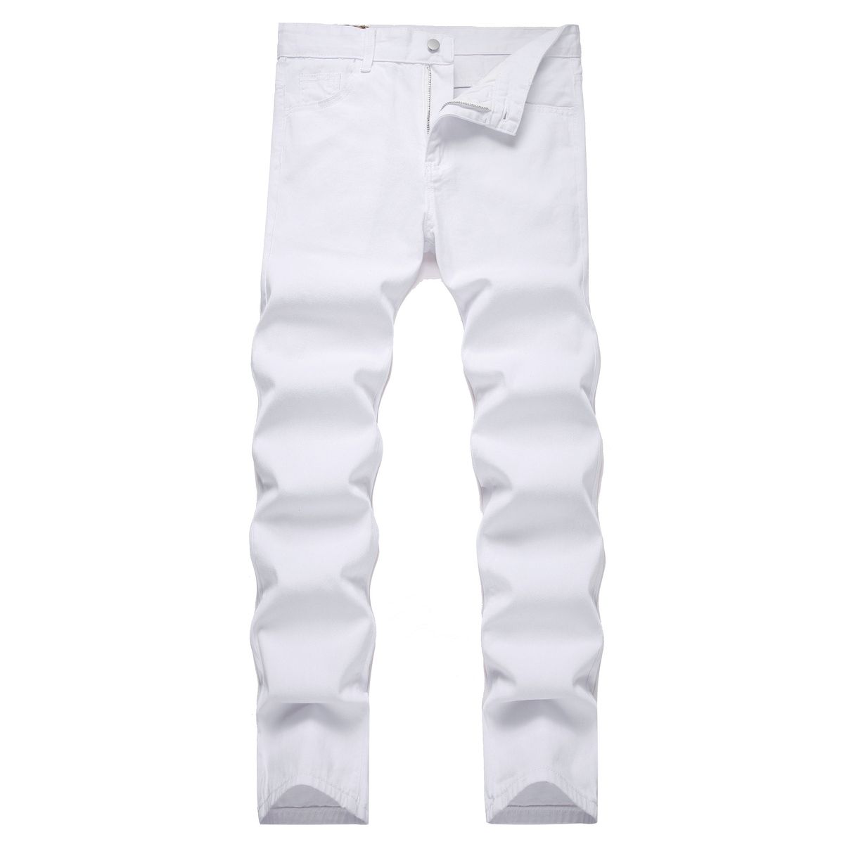 Men's Clothing White Slim Fit Stretchy Jeans For Men Trendy Fashionable Long Pants By High End Brand_mkmklike.com