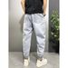 Men's Light Blue Relaxed Fit Washed Denim Jeans - Summer Casual Straight Leg Harem Pants For Teen Boys (M-3xl)_mkmklike.com