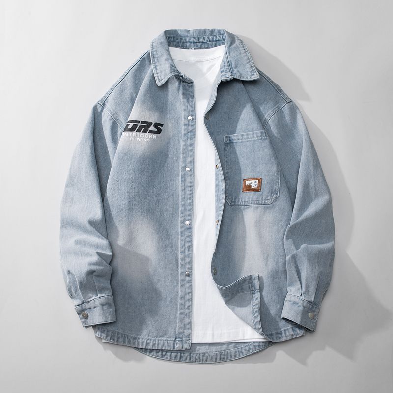 Men's Vintage Washed Denim Jacket – Hong Kong Street Style Oversized Shirt (M-XXXXL)_mkmklike.com