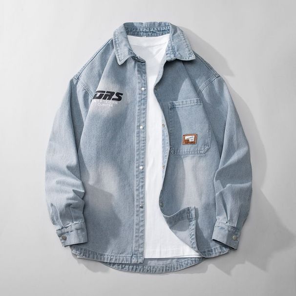 Men's Vintage Washed Denim Jacket – Hong Kong Street Style Oversized Shirt (M-XXXXL)_mkmklike.com