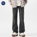 Nordmann MUCHU Men's Clothing | Black Flared Jeans Men Cleanfit Trendy American High Street Loose Straight Wide-Leg Pants_mkmklike.com
