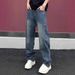 American High Street Scimitar Jeans Men's Spring And Autumn Trendy Brand Ruffian Handsome Fried Street Pants Straight And Slightly Pulled Pants_mkmklike.com