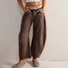 New 2026 Women's Casual Loose Wide Leg Pants mid Waist Washed Denim Long Trousers European American Fashion Cotton_mkmklike.com