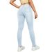 M633#European American Wish Cross-border Autumn And Winter Women's High-waisted Slim-fit Plain Stretchy Slimming_mkmklike.com