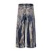 Unisex Oversized Streetwear Jeans Distressed Washed Denim Pants with Splatter Paint Effect Loose Fit Zip Fly Blue 100% Cotton_mkmklike.com