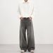 LKTM High-End Slimming Straight Leg Jeans Men's Washed Gray Basic Simple Autumn Winter Denim Trousers For Men And Women_mkmklike.com