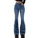 Women's Clothing High Waist Flared Jeans Women's Slim Fit Fashionable Versatile Denim Trousers_mkmklike.com