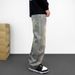 Design Splash Ink Dirty Jeans For Men, 2025 New Spring/Autumn American High Street Casual Loose Straight-Leg Pants_mkmklike.com