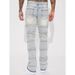 New Men's Straight Leg Jeans American Street Style Versatile Patchwork Denim Layered Slightly Flared Pants_mkmklike.com