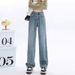 Women's Clothing High-Waisted Fleece Lined Thickened Denim Jeans Warm Wide Leg Slimming Straight Leg Loose Fitting Long Pants For Autumn Winter_mkmklike.com