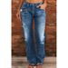 Women's Clothing Jeans Bud High Waist Raw Edge Jeans_mkmklike.com