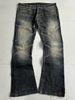 Retro Harajuku Washed Distressed Jeans for Men Loose Slightly Flared Long Punk Fashion Streetwear European American Style_mkmklike.com