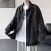 Loom Washed Denim Men's European And American Hiphop Trendy Brand High Street Lapel Jacket Loose Multi-Pocket Workwear Top_mkmklike.com