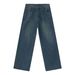 EF JEANS | 2024 New Blue Retro Mid Waist Loose Straight Wide Leg Jeans Trendy Daily Versatile_mkmklike.com