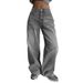 Men's Clothing Loose Wide Leg Floor Length Pants Vintage Washed Gray High-Waisted Wide-Leg Jeans For Women – Street Style Loose Fit Long Pants_mkmklike.com