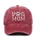 Unisex DOG MOM embroidered baseball cap Cotton washed baseball cap Outdoor casual visor_mkmklike.com