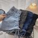 Women's High-Waisted Slim Fit Denim Shorts Summer A-Line Trendy Drawstring Elastic Hot Pants Fashionable And Sexy_mkmklike.com