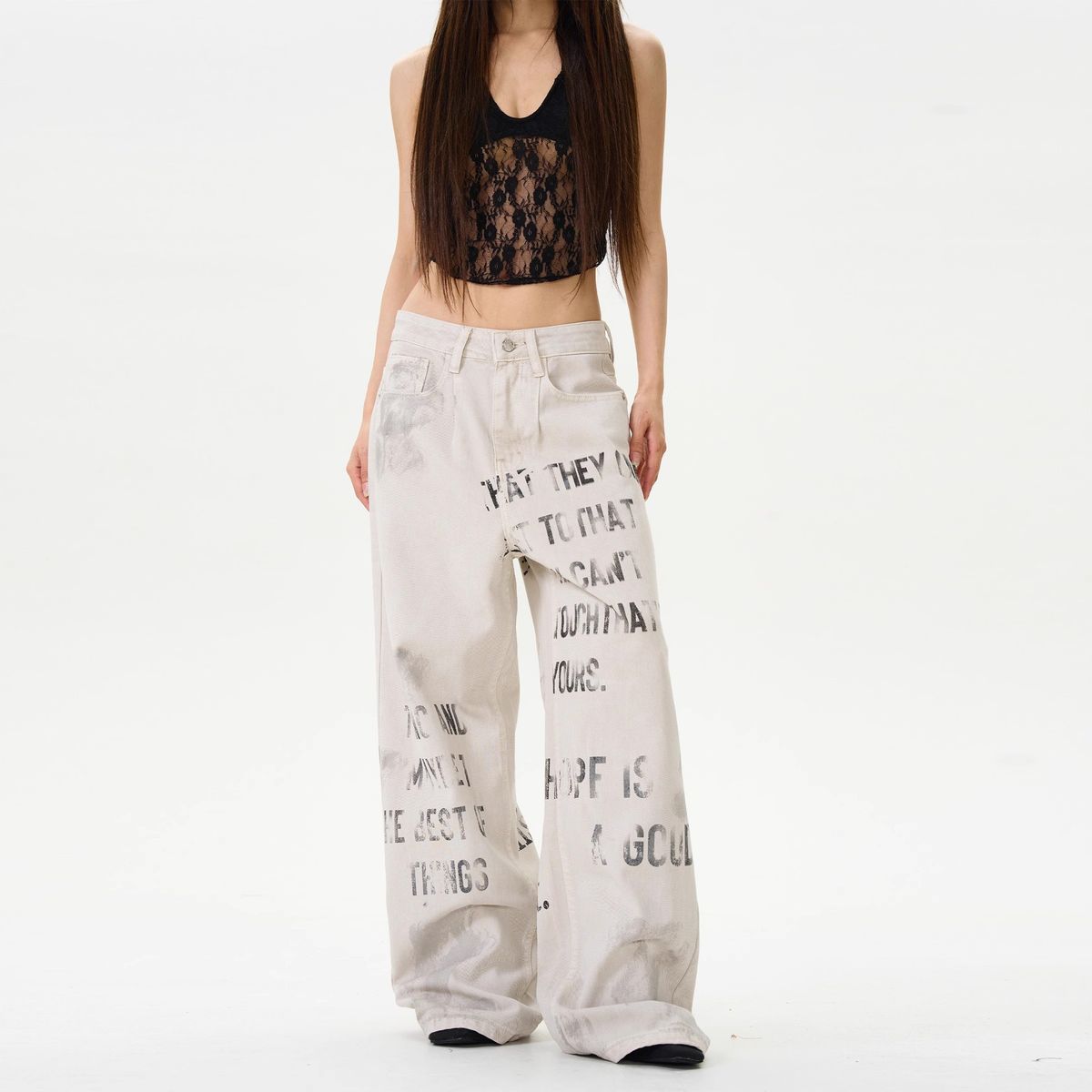 American Letter Graffiti Jeans For Men 2025 New High-End Cool Trendy Brand Street Style Long Pants_mkmklike.com