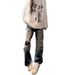 Men's American Style High-Waisted Ripped Jeans Loose Fitting Straight Leg Wide Leg Pants Casual Pear Shaped Body Fit Summer New Style_mkmklike.com