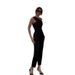 Women's Clothing Oblique Collar Halter Slim Fit Top High Waist Straight Pants Set_mkmklike.com