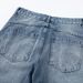 Loose Wide-Leg Ripped Washed Denim Scimitar Unique Design Gradient Vintage Deconstructed Patchwork Long Pants For Men_mkmklike.com