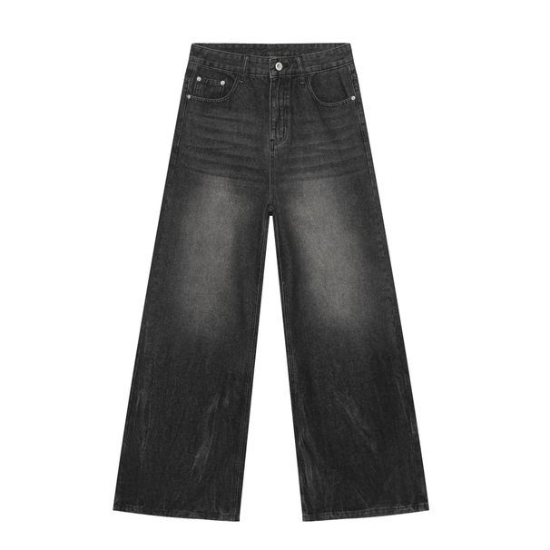 Men's Korean-Style Loose Straight Jeans – Retro Ripped Denim Pants (S-XL, Black Gray)Men's Clothing_mkmklike.com