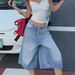 Vintage Washed Denim Shorts With Multi-Button Detail – Relaxed Fit, Mid-Rise, Comfortable Cotton Blend For Casual & Streetwear_mkmklike.com