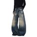 Men's Vintage Washed Loose Fit Jeans – Retro Blue Denim Pants With Cat Whisker & Bamboo Stripes | Baggy Wide-Leg Streetwear Style_mkmklike.com