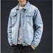 Loom Fleece-Lined Men's Korean Trendy Spring Auumn Handsome Denim New Casual Coa Workwear European And American Syle_mkmklike.com