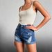 K New Hole Breaking Trendy Casual Three Part Pants For Women's Jeans_mkmklike.com