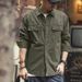 Pulse European American Retro Workwear Long Sleeve Trendy Brand Jacket Men's Spring And Autumn Loose Safari Denim Shirt Men_mkmklike.com