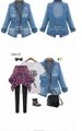 K New Women's Denim Jacket Long Sleeve Coat_mkmklike.com