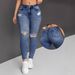 Women's High Waist Skinny Jeans – Stretch Ripped Denim Pants (75% Cotton, Slim Fit, Distressed Wash, Tummy Control, Versatile Style)_mkmklike.com