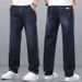 Autumn New Loose Jeans Men's Plus Size Straight Leg Elastic Men's Pants Wear-resistant And Versatile Thick Long Pants_mkmklike.com
