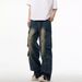 Men's Clothing Niche Design Washed Distressed Workwear Jeans For Men Trendy Cleanfit Loose Straight Leg Trousers For Men And Women_mkmklike.com