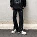 American High Street Vibe Style Casual Buttoned Jeans For Men With Zipper Slit Design Loose Straight Floor-Length Pants_mkmklike.com