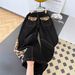 Women's High-Waisted Leopard Print Patchwork Denim Jeans American Style High Street Loose Fit Slimming Straight Leg Wide Leg Pants For Spring_mkmklike.com