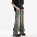 Nordmann American Style Vintage Distressed Patchwork Ripped Jeans For Men Ins Trendy High Street Slim Fit Design Pants_mkmklike.com