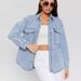 Plus Size Denim Shirt - Oversized Women's Casual Button Down Chambray Top Lightweight Loose Fit Jean Jacket For Women_mkmklike.com