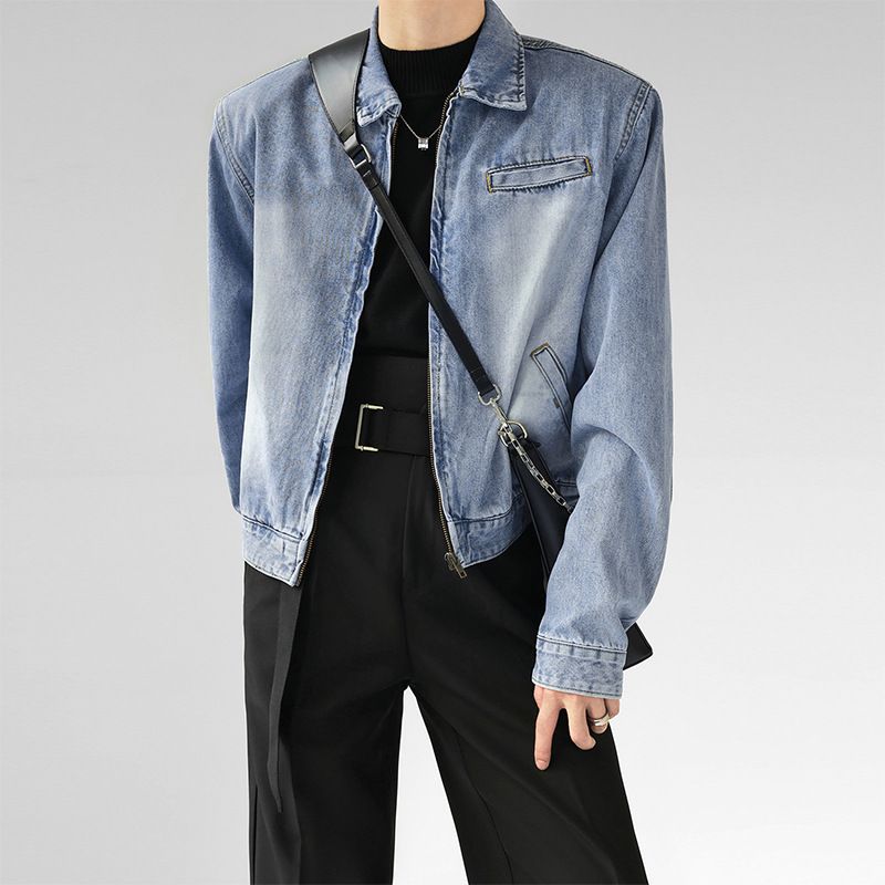 Nordmann Men's Denim Autumn Winter Korean Trendy High-end Feel Top Hong Kong Style Retro Cool Casual Workwear Jacket_mkmklike.com