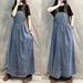 Wind Splicing Denim Dress 2025 New Summer Loose Slimming Plus Casual Suspender Long Skirt_mkmklike.com