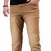 Men's Washed Ginger Jeans | Classic Straight Leg Fit | Vintage Leather Patch & Subtle Whiskering | All-Season Casual Denim Pants_mkmklike.com