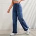 Women's Clothing New Discount Craft Washed Mid Waist Wide Leg Jeans Loose Casual Versatile_mkmklike.com
