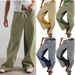 Women's Striped Wide Leg Jeans - High Waisted Loose Fit Casual Denim Pants With Elastic Waistband & Patchwork Design For Streetwear Fashion_mkmklike.com