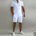 Men's Polo Casual Loose Short Sleeve Shorts Tracksuit_mkmklike.com